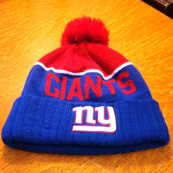 Nfl Apparel Other - New York Giants NFL Knit Lined Pom Beanie